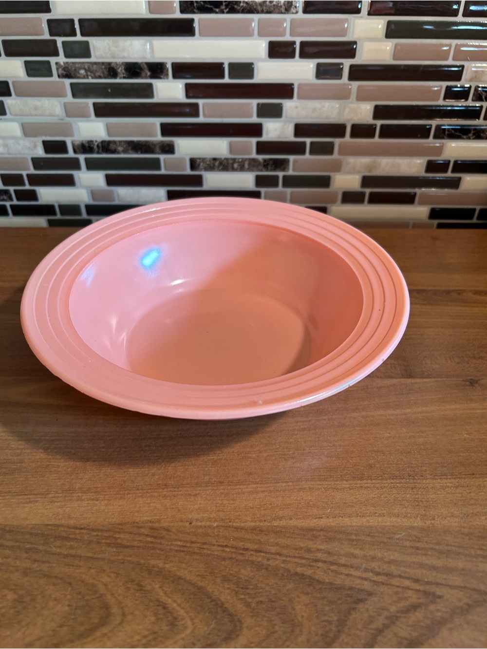 Vintage Hazel Atlas Moderntone Milk Glass Pink Serving Bowl